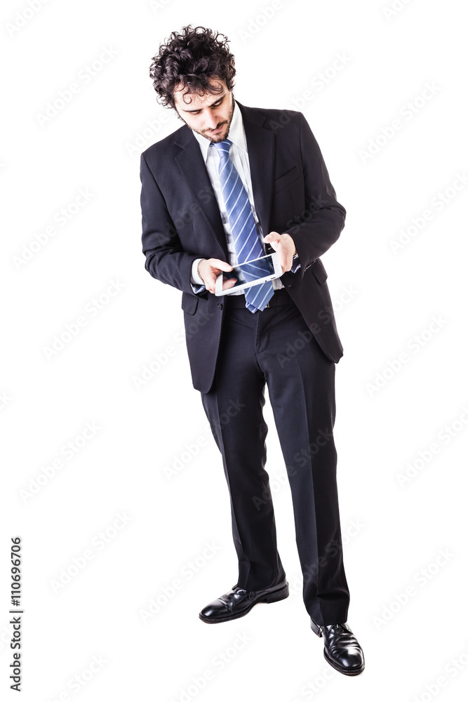 young businessman with tablet young businessman with tablet
