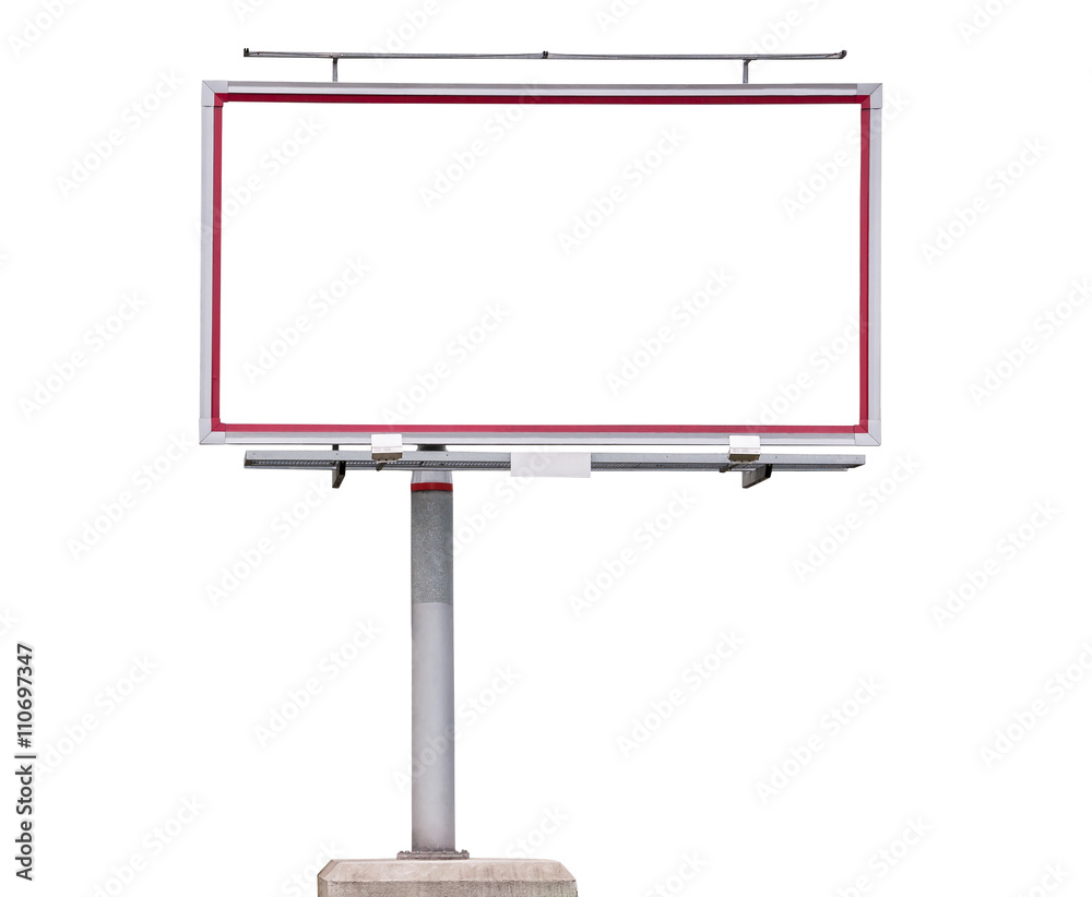 Blank billboard isolated on white background Blank billboard isolated on white background