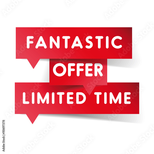 Fantastic offer limited time label red vector