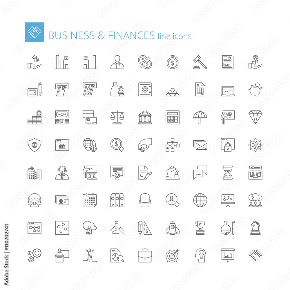 Line icons. Business and finances