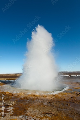 Erupting geyser in Iceland