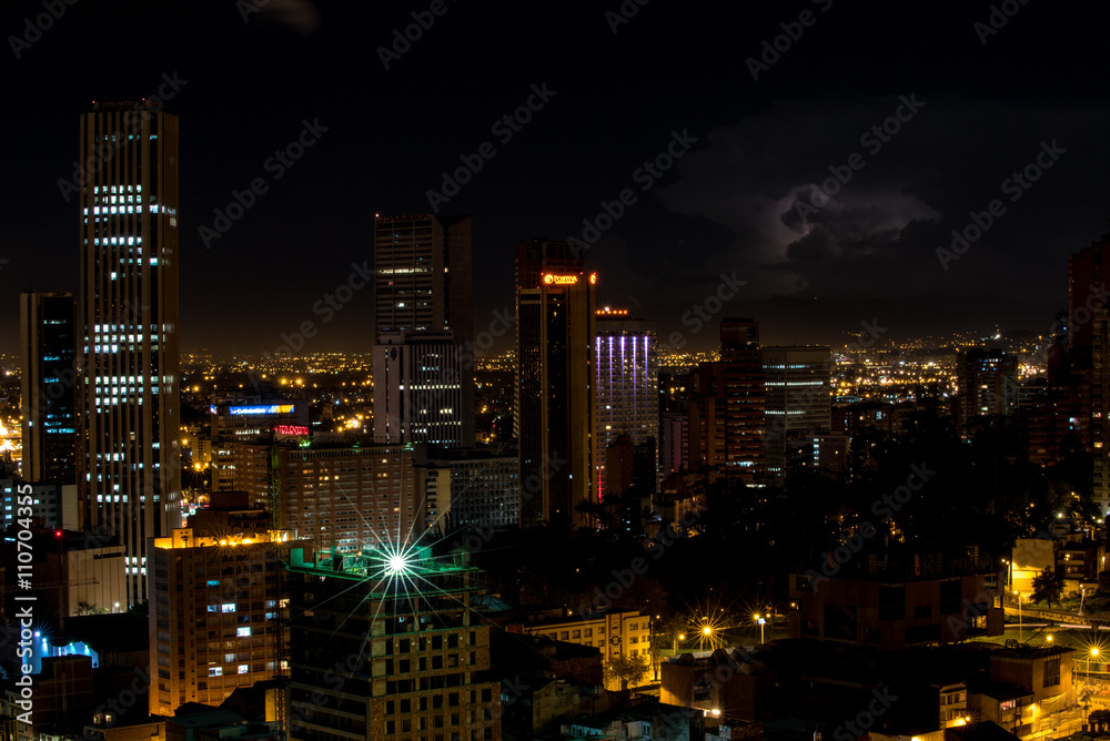 Skyline of Bogota in Colombia at night Stock Photo | Adobe Stock