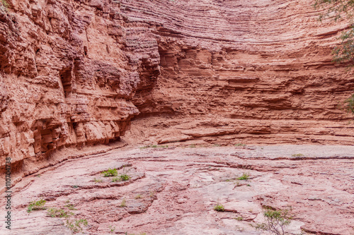 Detail of a rock formation called Garganta del Diablo (Devil's Throat) in Quebrada de Cafayate valley, Argentina