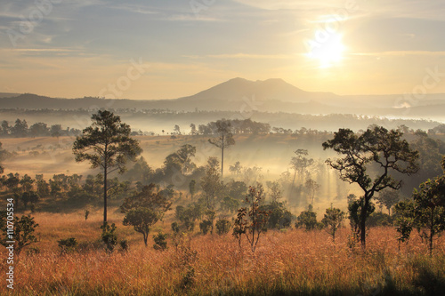 The beauty of the natural environment during sunrise and sunset .at Khao Kho District ,Phetchabun Province in Thailand