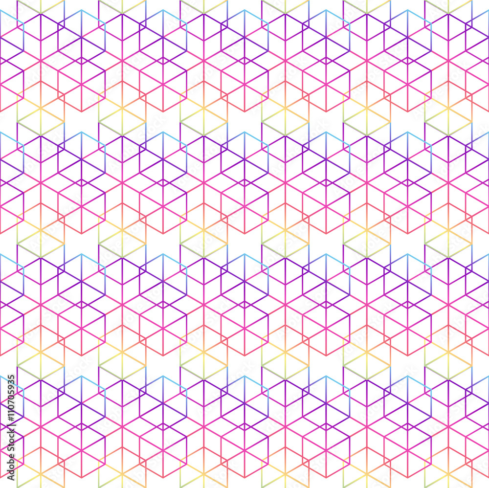 Abstract seamless geometric pattern background with rainbow colo