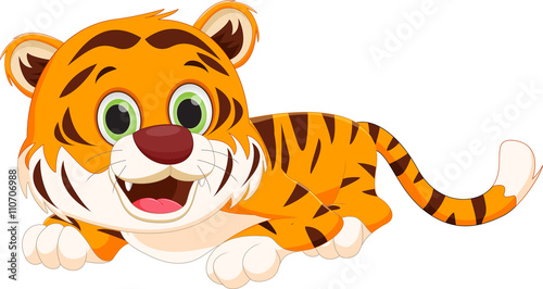 Fototapeta Naklejka Na Ścianę i Meble -  cute tiger cartoon