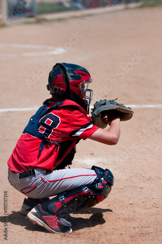 Photography Youth baseball catcher