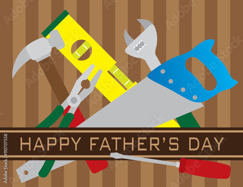 Happy Fathers Day Tools Vector Illustration