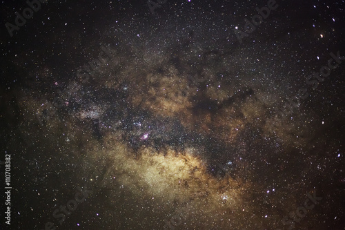 The center of milky way galaxy, Long exposure photograph,with gr