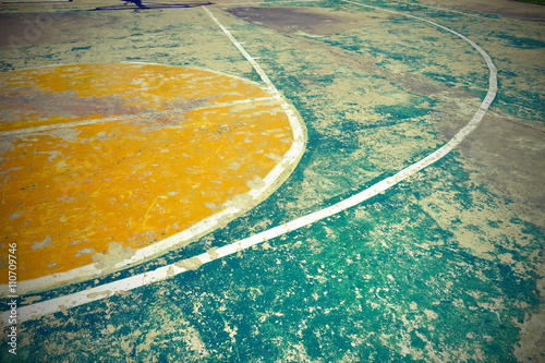 Old outdoor basketball court