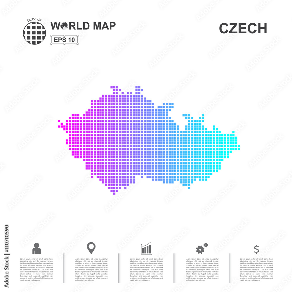 Map Of Czech pixel Vector