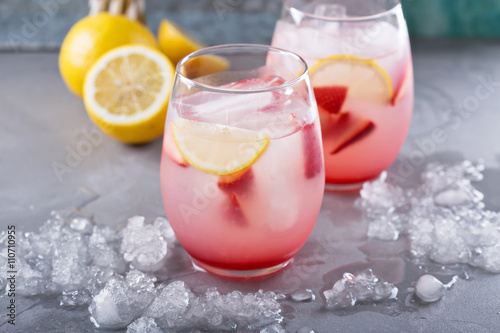 Strawberry lemonade with rose water