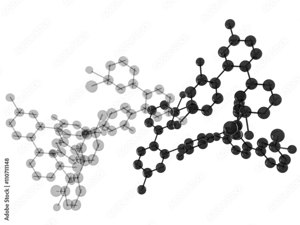grey and black molecule structures on white background