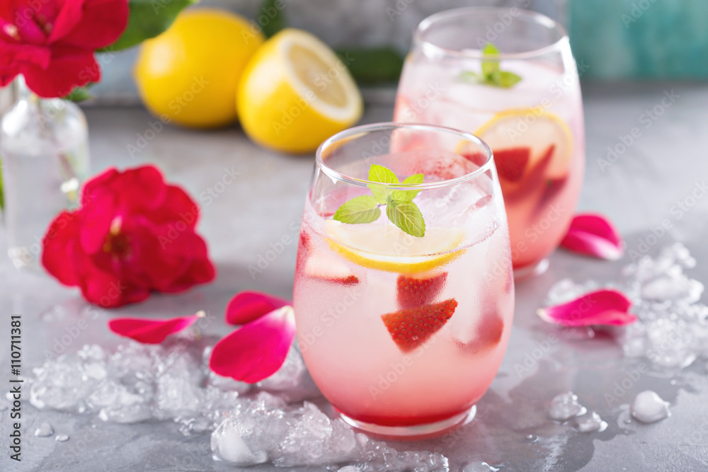 Strawberry lemonade with rose water Strawberry lemonade with rose water