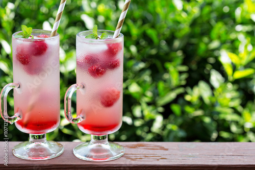 Wallpaper Mural Pink raspberry lemonade in tall glasses Torontodigital.ca