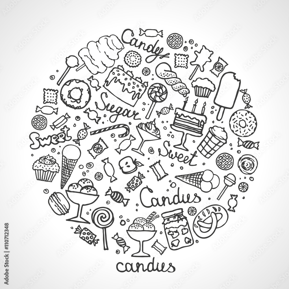 illustration of isolated candies set illustration of isolated candies set