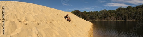 Landscape of Lake Wabby in Fraser Island