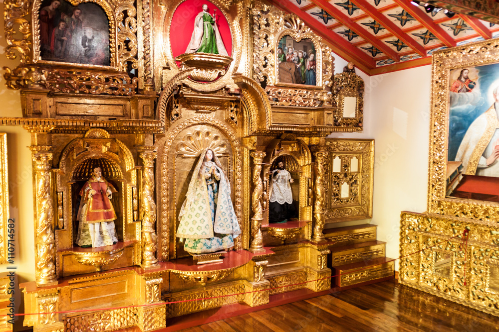 POTOSI, BOLIVIA - APRIL 19, 2015: Interior of the Convento de Santa Teresa monastery, Potosi, Bolivia