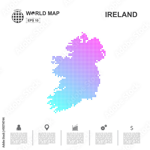 Map Of Ireland pixel Vector