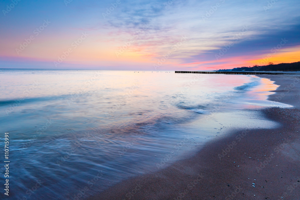 Fototapeta premium Beautiful long exposure sunset shot