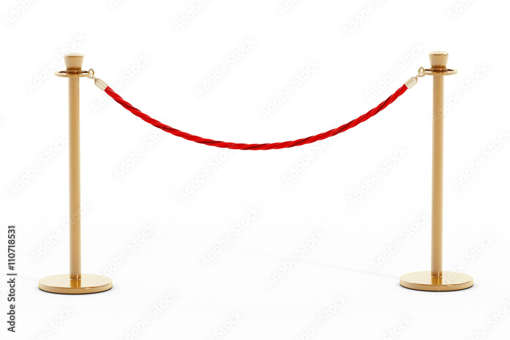 Velvet rope and golden barriers Velvet rope and golden barriers