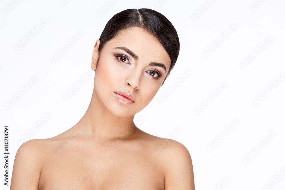 Young brunette woman with beautiful clean skin Young brunette woman with beautiful clean skin