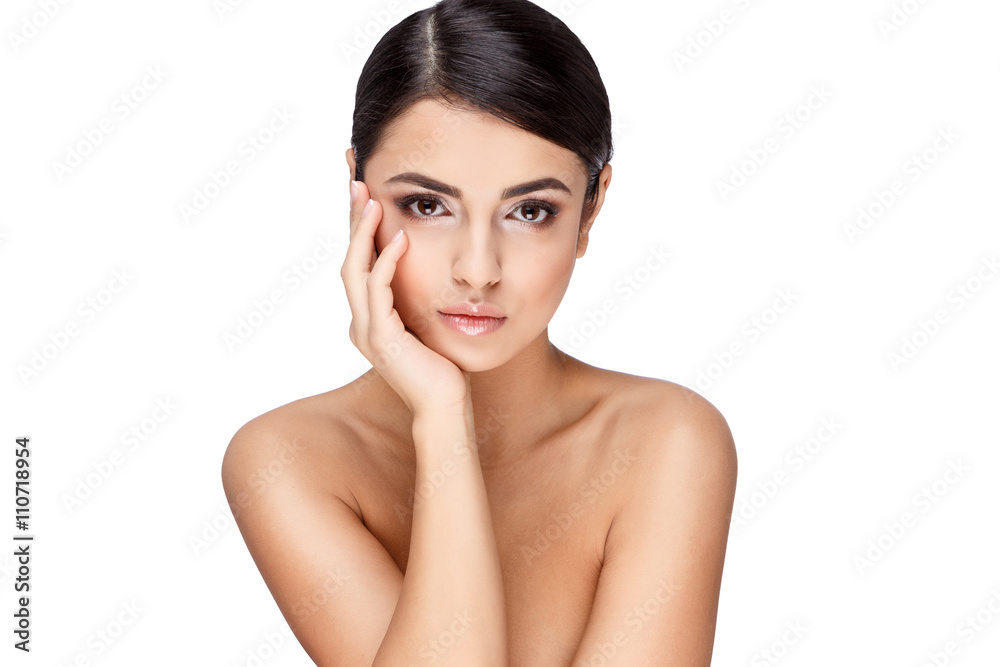 Young brunette woman with beautiful clean skin Young brunette woman with beautiful clean skin