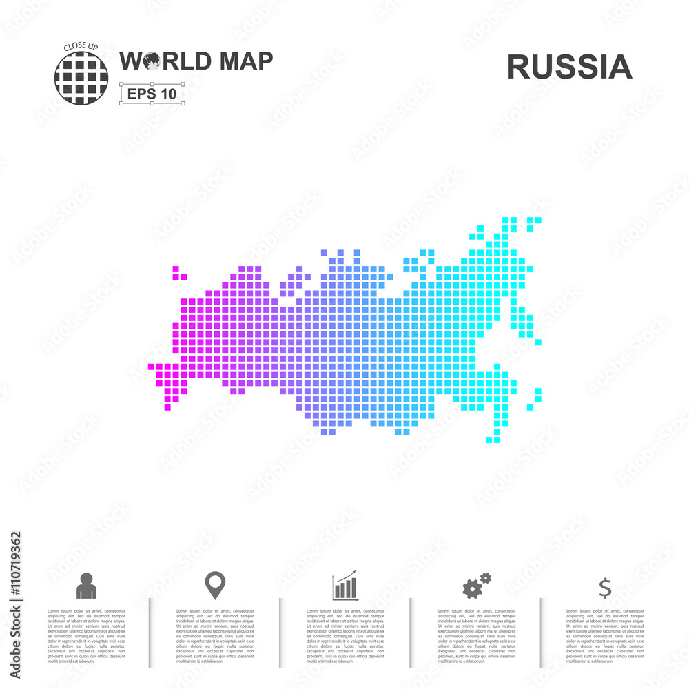 Map Of Russia pixel Vector