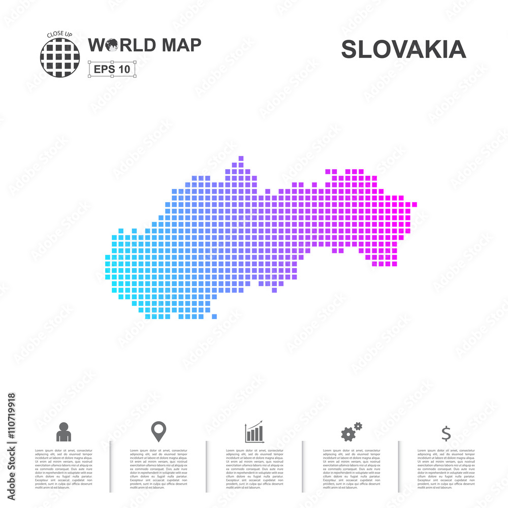 Map Of Slovakia pixel Vector