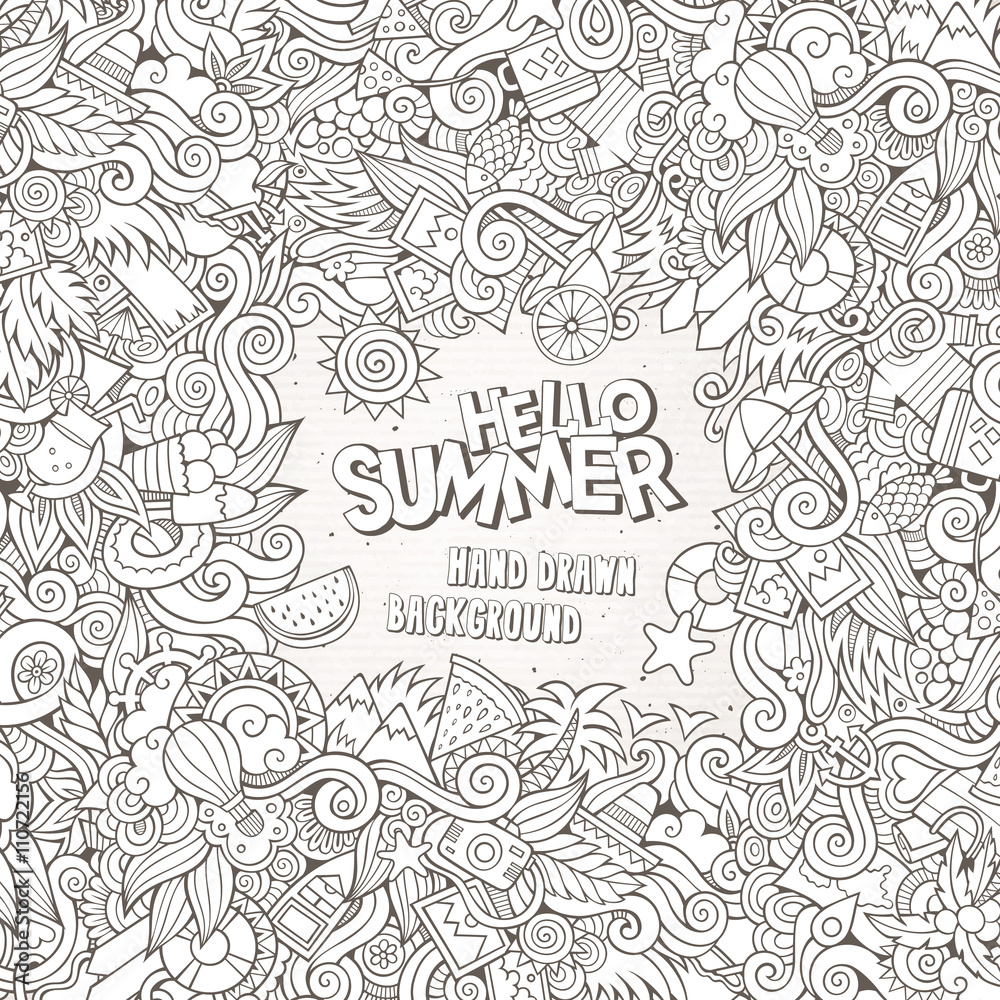 Doodles abstract decorative summer vector frame Doodles abstract decorative summer vector frame