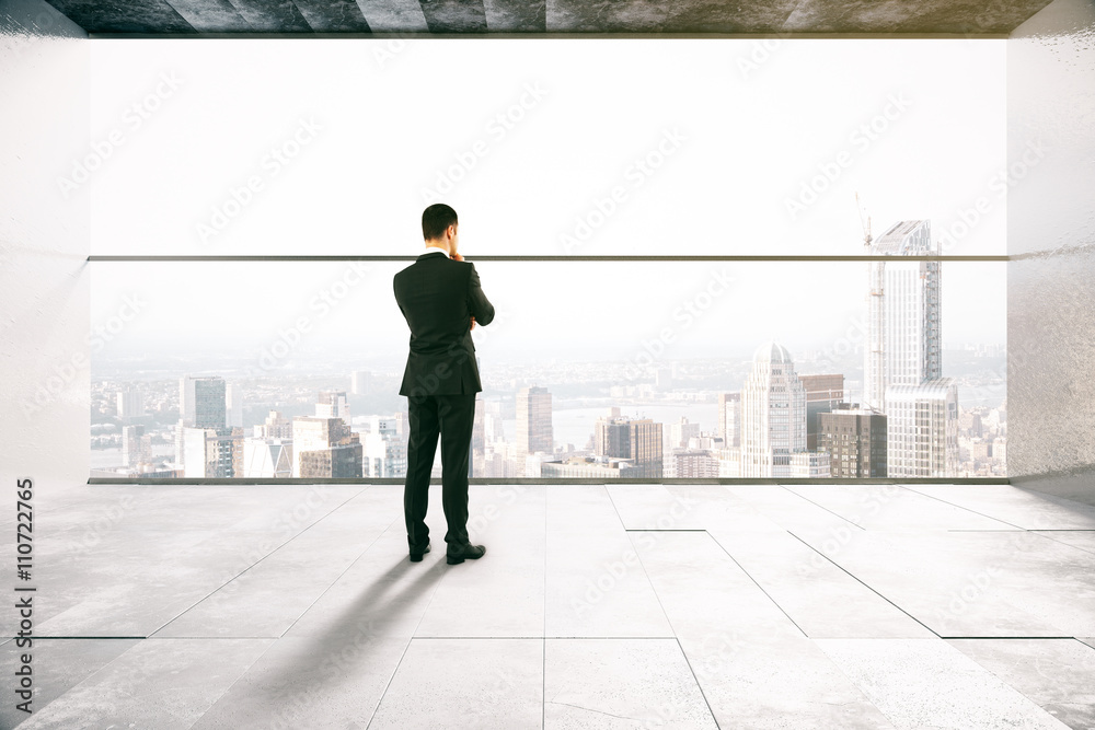 Fototapeta premium Thoughtful man in interior