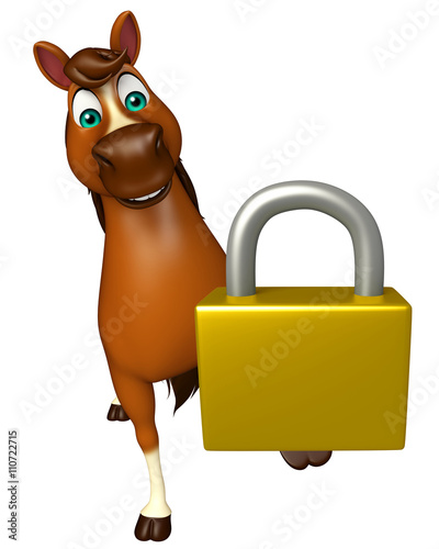 Horse cartoon character with lock