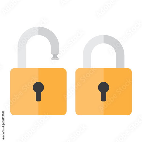 Opened and closed locks.