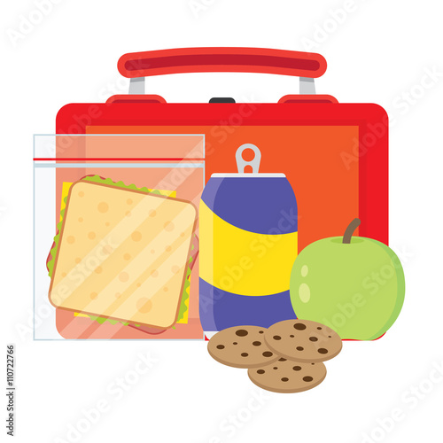 Lunchbox with school lunch