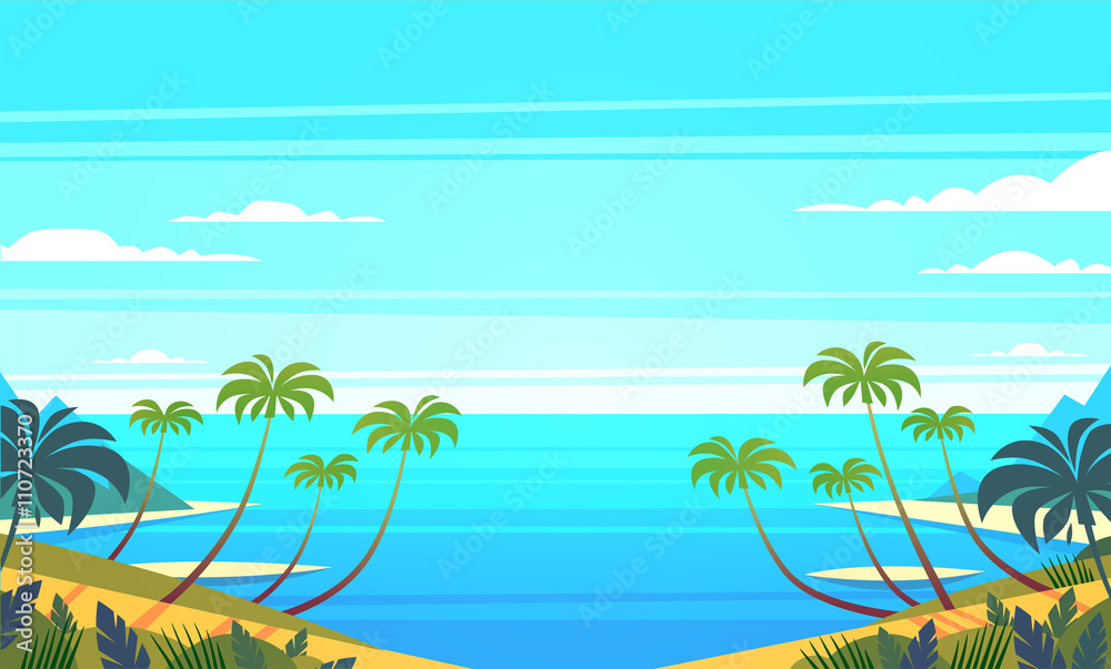 Tropical landscape. Vector illustration.
