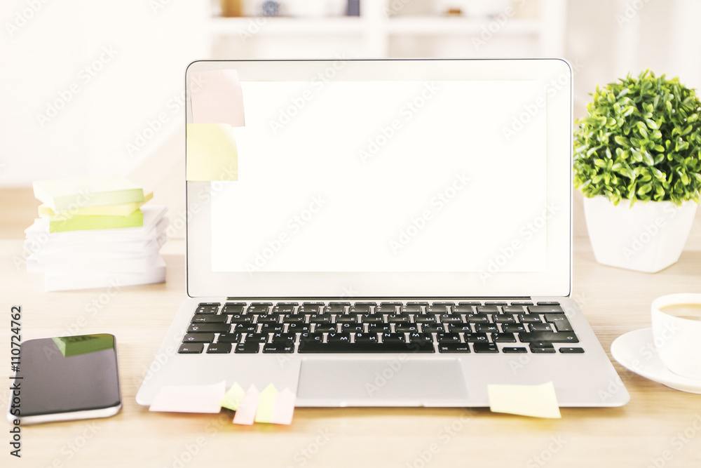 Blank screen on table Blank screen on table