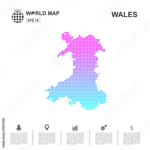 Map Of Wales pixel Vector