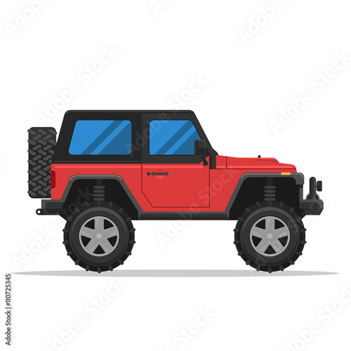 Off-road vehicle isolated on white background