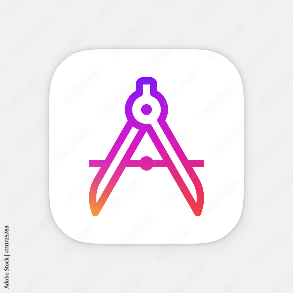 Divider App icon template. Mobile application icon. Vector colorful photo icon Divider App icon template. Mobile application icon. Vector colorful photo icon