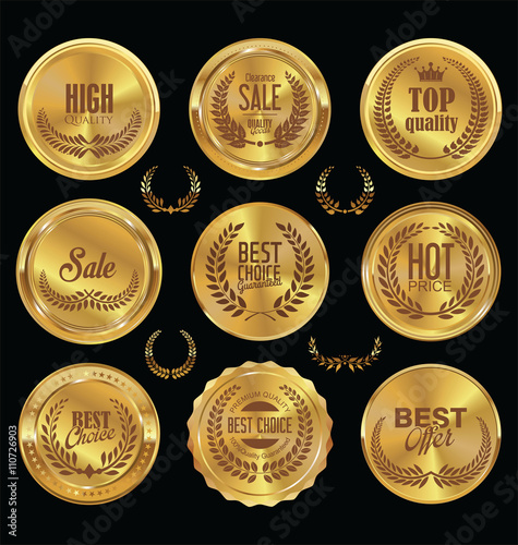 Golden badge retro vintage sale collection