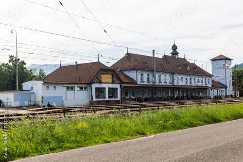 Fototapeta Naklejka Na Ścianę i Meble -  Exterior view of the main railway station in Ruzomberok
