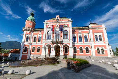 View to the town hall of the city of Ruzomberok, Slovakia photo