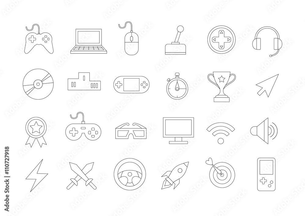 Game vector icons set Game vector icons set