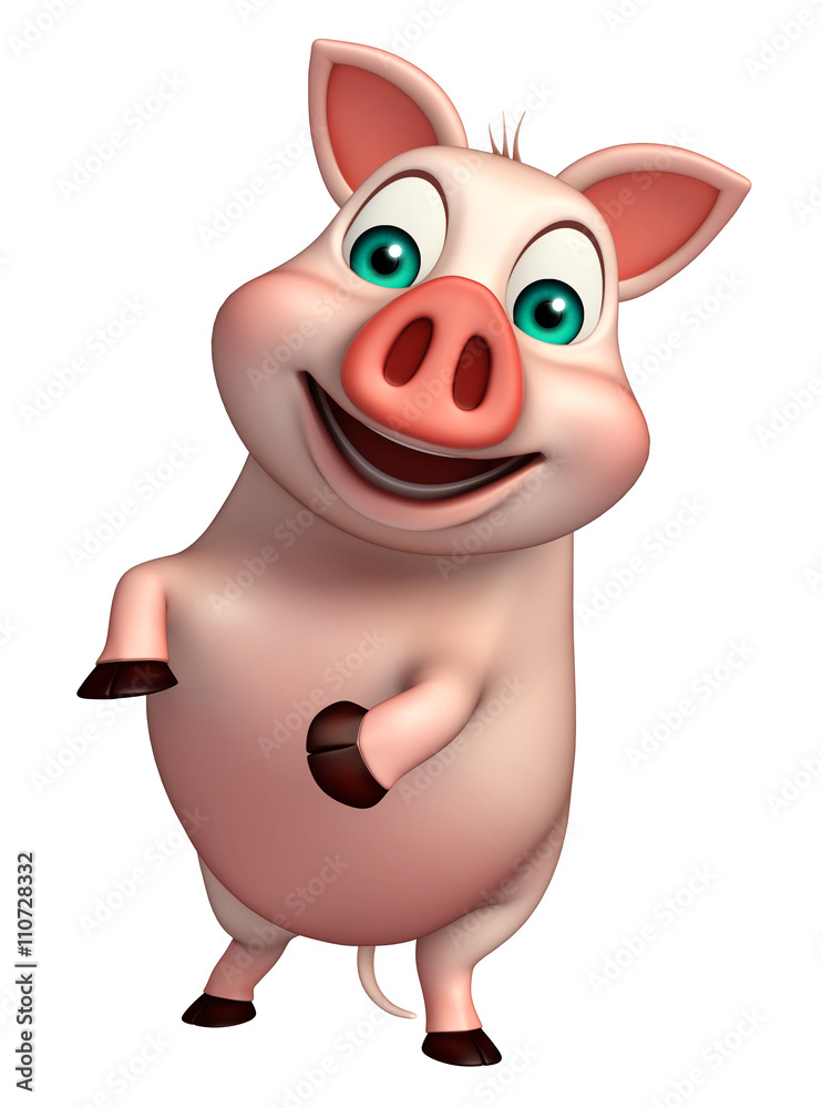funny Pig cartoon character funny Pig cartoon character
