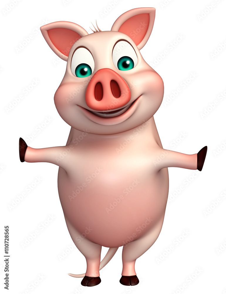 Naklejka premium funny Pig cartoon character