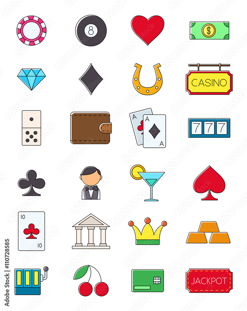 Set of game of chance vector icons Stock-Vektorgrafik | Adobe Stock