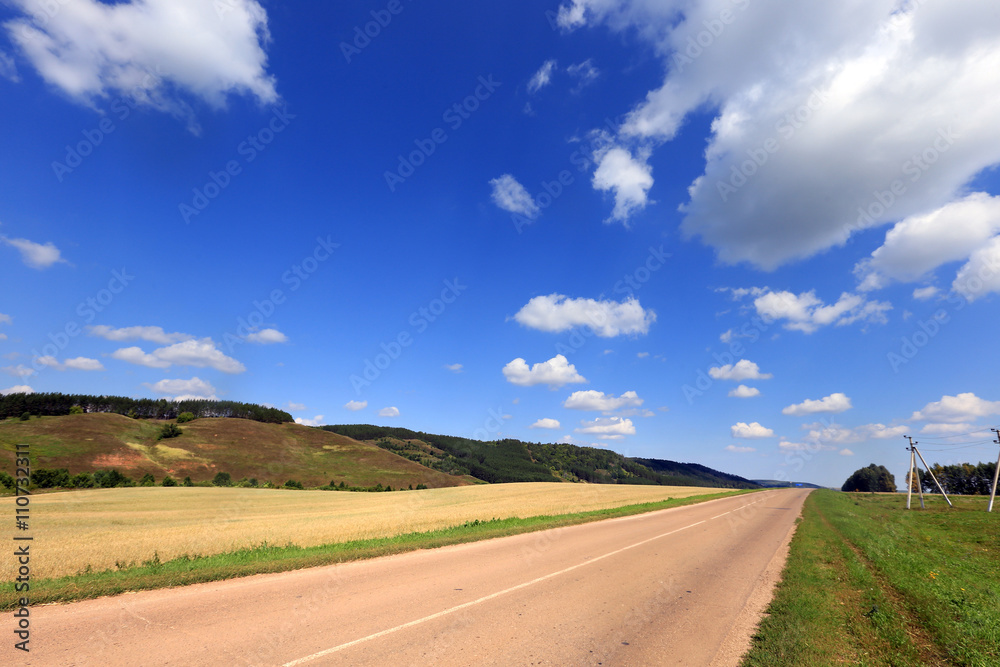 road in a field