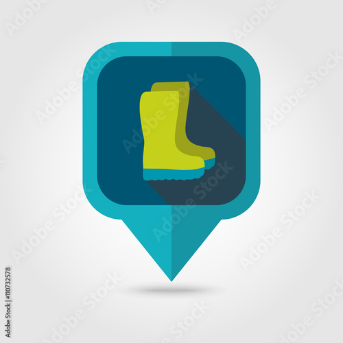 Rubber boots, gumboots, wellies pin map icon