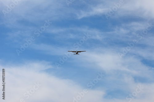 small propeller aircraft in the sky