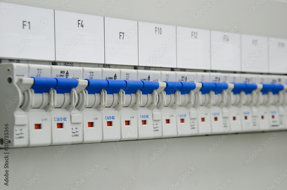 Close-up of electrical fusebox